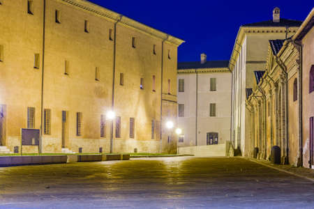 buildings in the old town street in Ravennaの写真素材