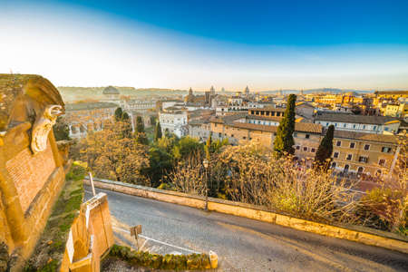 Panoramic view of historic center of Rome, Italyの写真素材