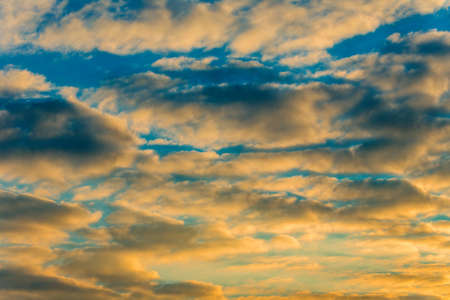 clouds of golden winter sunrise