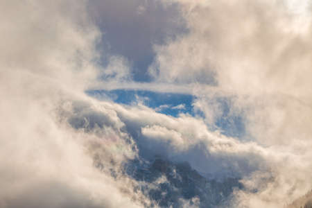 Cloudy sky over the mountains