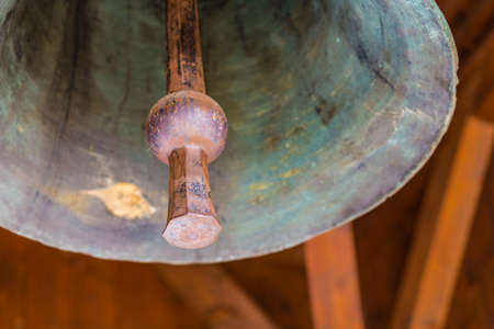 knocker of ancient bronze bellの写真素材