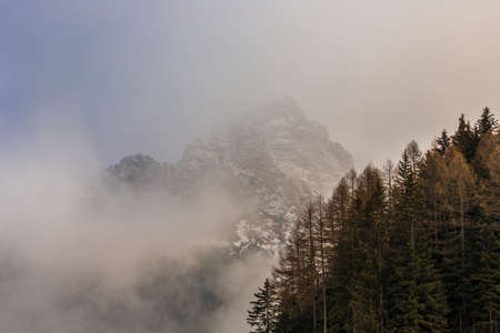 fog in the mountains  in Italyの写真素材