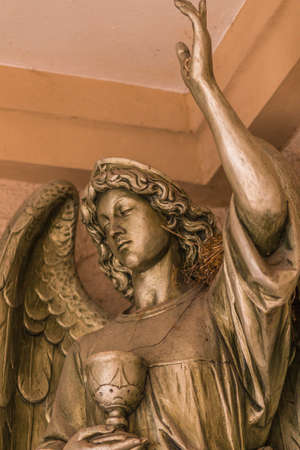 detail of vintage statue of angelの写真素材