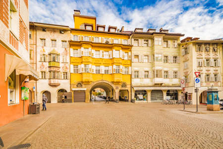 People going shopping in the streets of Bolzano in Italy