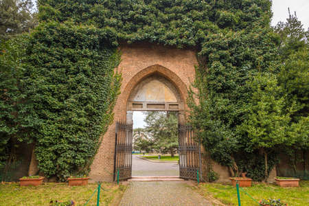 back of brick wall entry  in Ravennaの写真素材