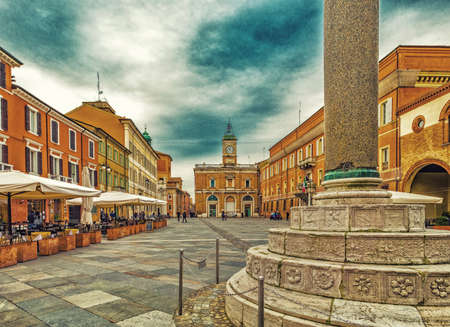 the main square in Ravenna in Italyのeditorial素材