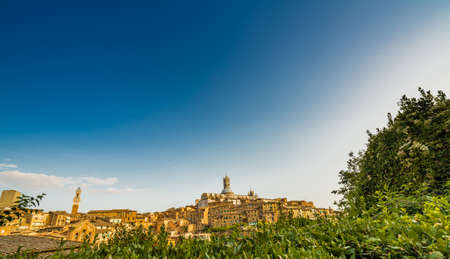 panorama of Siena, wonderful medieval town in Italyの写真素材