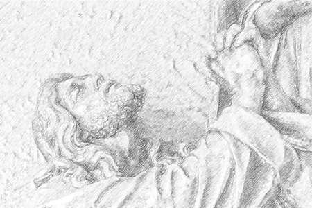 Jesus Christ with praying handsの写真素材