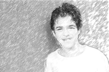 Teenager with soft skin smiling