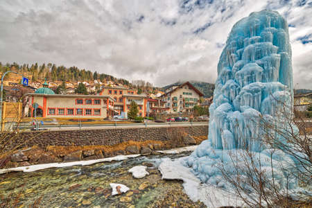 view of mountain village in Italy
