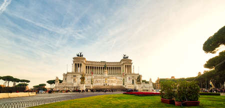 ancient buildings in square of Rome, Italy