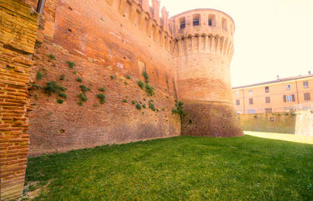 medieval fortress in Italian country villageのeditorial素材