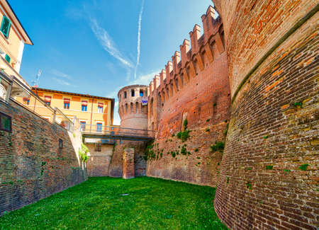 medieval fortress in Italian country villageのeditorial素材