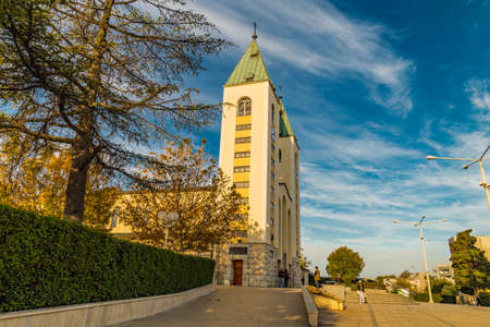 view of Saint James Church in Medjugorje, destination of pilgrimsのeditorial素材