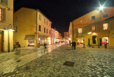 RAVENNA, ITALY -  JANUARY 26, 2016: at the end of season sale, shops open until late evening.のeditorial素材