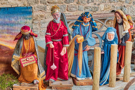 Three Wise Men in Christmas Nativity scene