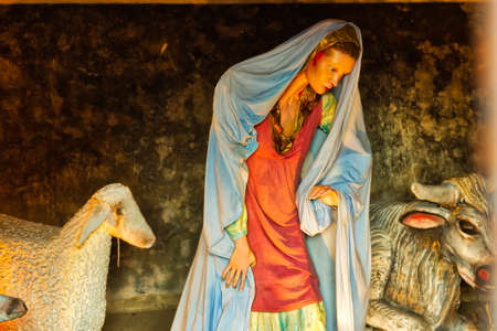 CESENATICO, ITALY - JANUARY 2, 2018:  from the Feast of the Immaculate Conception to Epiphany, the Christmas Nativity Scene in Cesenatico, Italy attracts thousands of touristsの写真素材