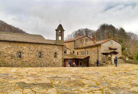 ancient walls of Franciscan sanctuary in the Tuscan Apennines