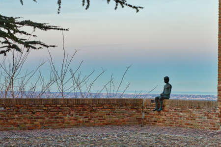 LONGIANO, ITALY - DECEMBER 29, 2017: during Christmas Holidays thousands of tourists visit the medieval village of Longiano in Italyのeditorial素材