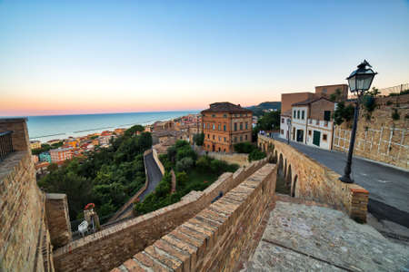 Panorama on ancient Italian maritime townの写真素材