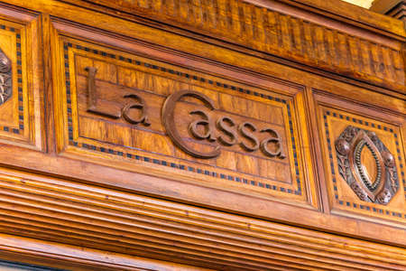LUGO (RA) - FEBRUARY 15, 2018: CASSA DI RISPARMIO DI RAVENNA is one of the few last indipendent and private bank in Italy. Headquarters in Ravennaのeditorial素材