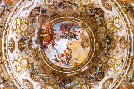 RAVENNA, ITALY - FEBRUARY 25, 2018: the American business magazine Forbes chose Ravenna and its mosaics in Saint Vitalis Basilica as one of the 5 world destinations to visit in 2018のeditorial素材