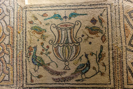 RAVENNA, ITALY - FEBRUARY 25, 2018: In 2017 more than three million tourists visited the art cities of Emilia Romagna to admire UNESCO monuments such as the mosaics of the Basilica of San Vitale in Ravenna.のeditorial素材