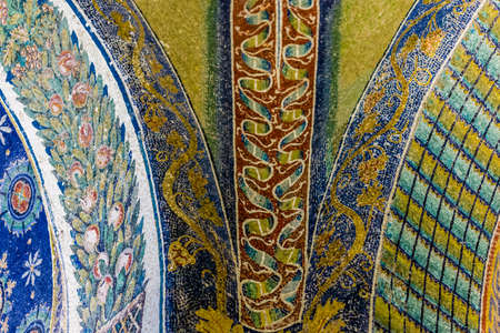 RAVENNA, ITALY - FEBRUARY 25, 2018: In 2017 more than three million tourists visited the art cities of Emilia Romagna to enjoy UNESCO monuments like the mosaics of the Mausoleum of Galla Placidia in Ravennaのeditorial素材