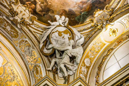 RAVENNA, ITALY - FEBRUARY 25, 2018: In 2017 more than 3 million tourists visited the art cities of Emilia Romagna to enjoy UNESCO attractions as the Saint Apollinaris Basilica in Ravennaのeditorial素材