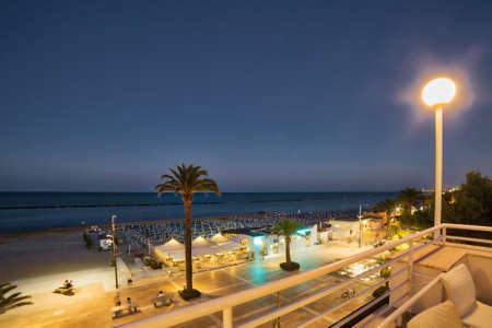 night view of Italian seashore in summerのeditorial素材