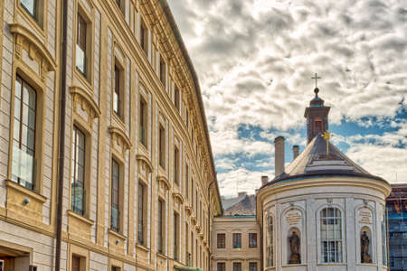 PRAGUE, CZECH REPUBLIC - AUGUST 27, 2014: sunlight lights the largest working castle complex in the worldのeditorial素材