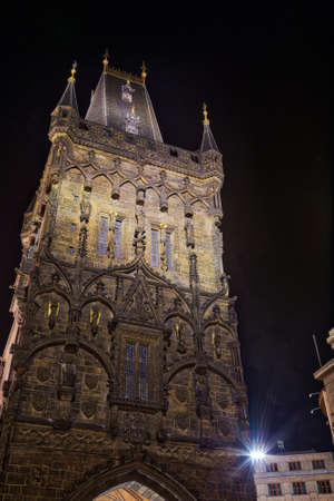 PRAGUE, CZECH REPUBLIC - AUGUST 27, 2014: the Power Tower separates the Old Town from the New Townのeditorial素材