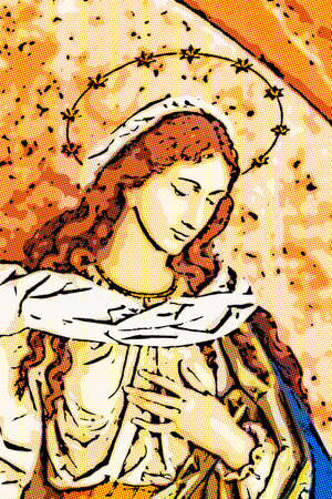 comics illustration of The Blessed Virgin Maryの写真素材