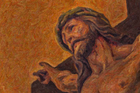 illustration of the Crucifixion of Jesus Christ with crown of thornsのeditorial素材