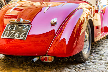 FAENZA (RA), ITALY - JUNE 9, 2018: a FIAT 508 car shows in historic cars rally Autogirovagandoのeditorial素材