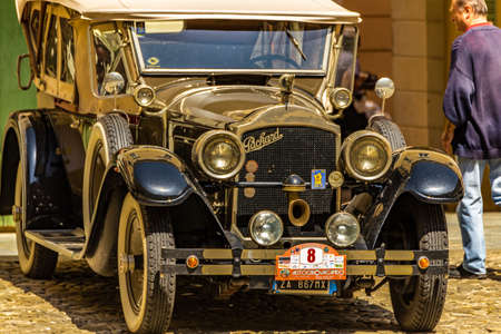 FAENZA (RA), ITALY - JUNE 9, 2018: a PACKARD 1927 car shows in historic cars rally Autogirovagando