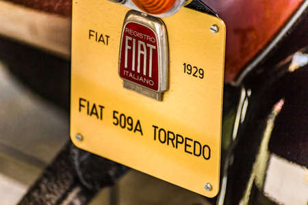 FAENZA (RA), ITALY - JUNE 9, 2018: a FIAT 509 A TORPEDO car shows in historic cars rally Autogirovagandoのeditorial素材