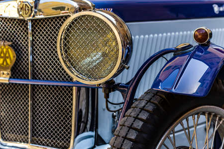 FAENZA (RA), ITALY - JUNE 9, 2018: a MG car shows in historic cars rally Autogirovagando