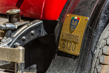 FAENZA (RA), ITALY - JUNE 9, 2018: a  car shows in historic cars rally Autogirovagandoのeditorial素材