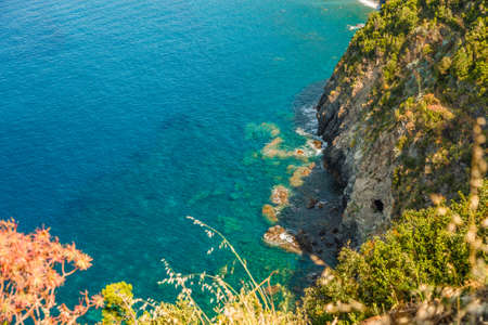 clear waters in Ligurian coast in Italy