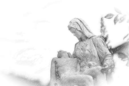 illustration of Jesus Christ down from the cross in the lap of the Blessed Virgin Maryの写真素材