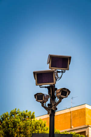 cameras of electronic surveillance system supervise the entrances to the Limited Traffic Area of...