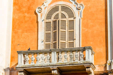 vintage door window of ancient building