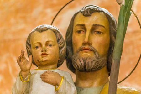 statues of Saint Joseph and Holy Child Jesusの写真素材