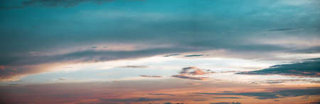 background of sky at sunsetの写真素材