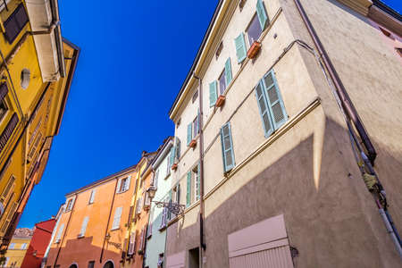 Colorful buildings in Parma, elegant town in the Emilia Romagna region of Northern Italy