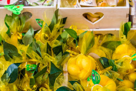AMALFI (SA), ITALY - AUGUST 29, 2018: Amalfi Lemon soaps on saleのeditorial素材
