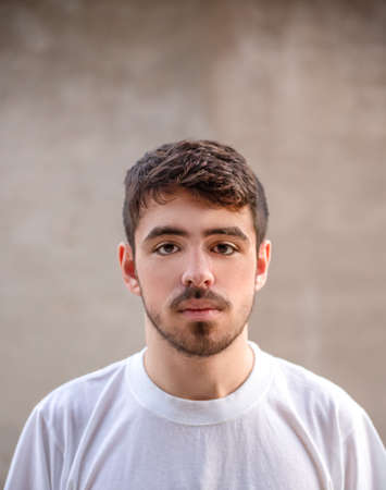 portrait of young boy with beard