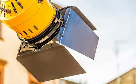 closeup of spotlight with side hoods