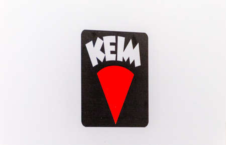 LUGO (RA), ITALY â€“ SEPTEMBER 11, 2018: Dust and dirt covering the KEIM logo on signboard